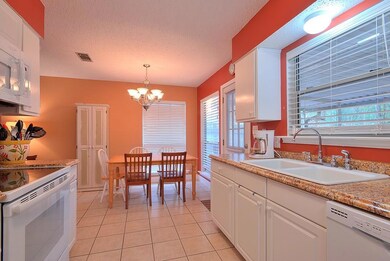 Freshly painted Kitchen with Granite Counter tops.