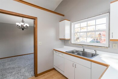 Kitchen with window above sink.