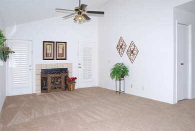 Living room with cozy fireplace