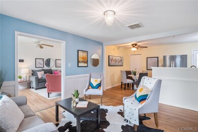 Living room featuring hardwood / wood-style floors