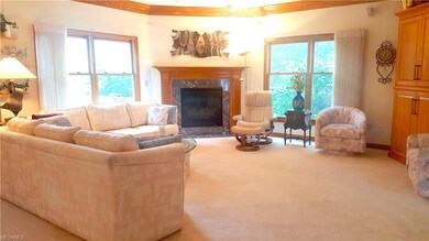 This view of the beautiful family room features th