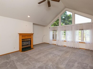 Very large living room Vaulted ceilings, gas firep