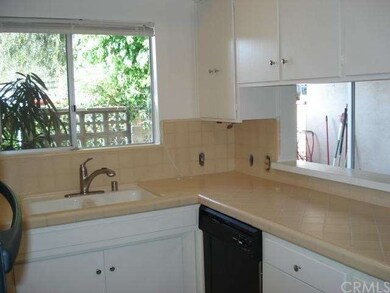Kitchen with window to patio, lots of counter and 