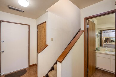 Half bath and stairway