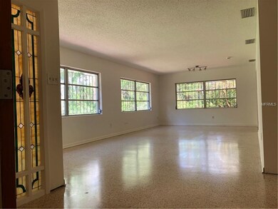Living Room has terrazo floors