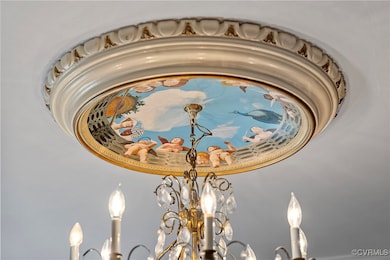 Detailed view of a chandelier