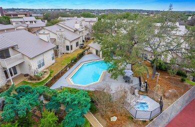 Aerial perspective of suburban area featuring a p