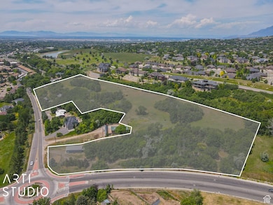 Drone / aerial view with a mountain view