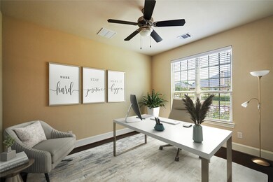 As you walk into the home, to your right is the spacious study with lots of natural light