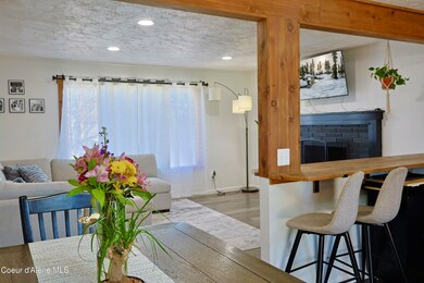 Dining area looking into living room