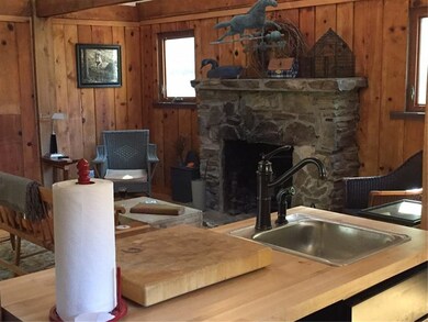 Kitchen to gathering room/family room.