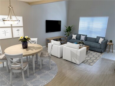 Virtually Staged Dining and Living Room