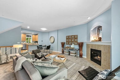 cozy slate surrounded gas fireplace