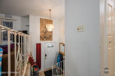 Looking down to entryway