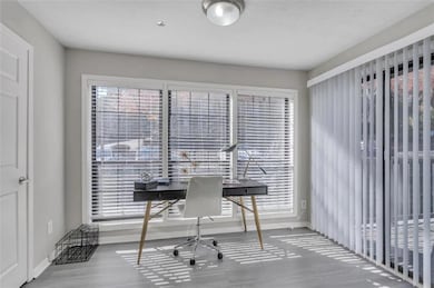 Home office featuring light wood-type flooring
