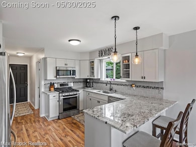 Granite counter tops and bar area.