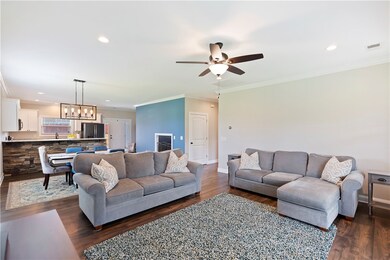Floor Plan Flows from Kitchen to Living Area