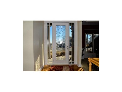 View of Custom Designed Leaded Door from inside.