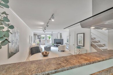 View to kitchen over the bar top.