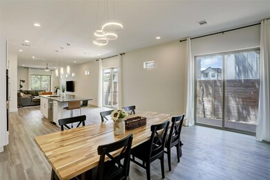 Dining area featuring recessed lighting, light wo