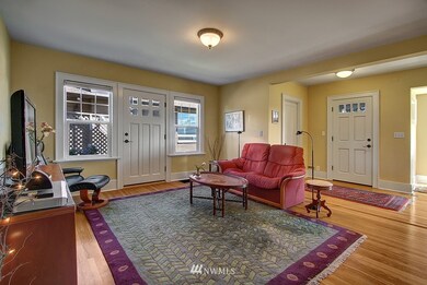 This is the home's spacious family room off of the kitchen.  The open floor plan between the kitchen and the family room make entertaining a cinch.