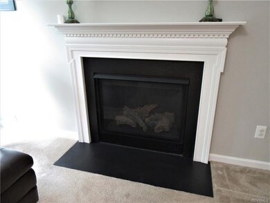 Closer Look at the Gas Fireplace with Slate Surrou