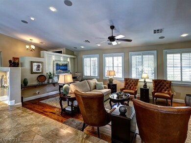 Family room with plantation shutters, and Brazilia