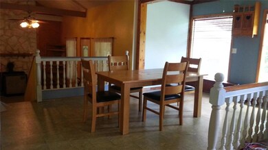 open from kitchen into dining area