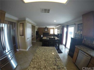 Kitchen open to dining and family room