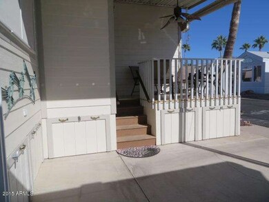 View of porch & storage drawers