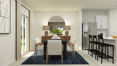 Virtually staged. Dining