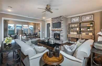 Gathering room in actual home will have fireplace 