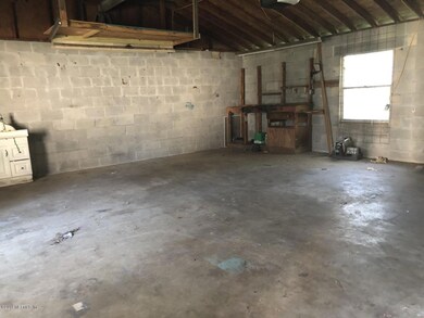 Inside detached garage
