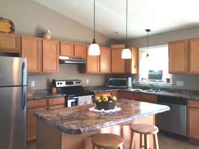 The kitchen offers plenty of work...