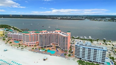 Bird's eye view of a large body of water and a pool