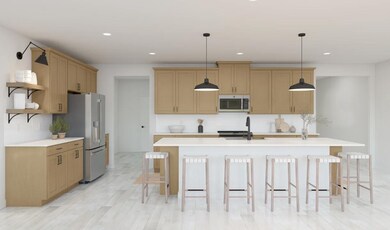 Kitchen with center island and pendant lighting
