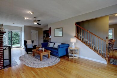 Open and Spacious Living Room with Wood Fireplace