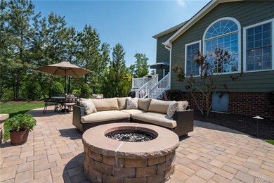 Beautiful paver Patio with fire pit, perfect for e
