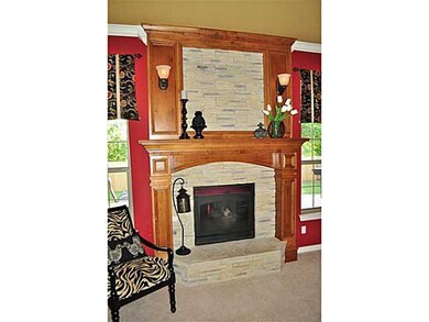 Den/Family/Great Room. Beautiful stacked stone fir
