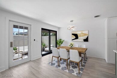 Dining room featuring baseboards, visible vents, a