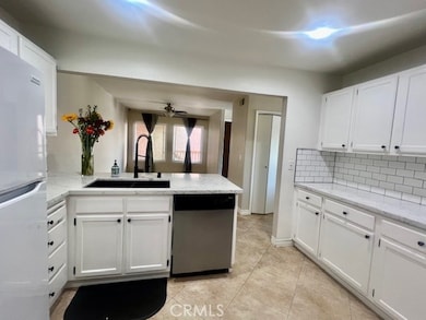 Kitchen overlooks family room