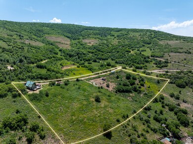 Overview of rural landscape with property boundaries highlighted