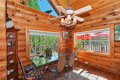 Dining room has views of the backyard