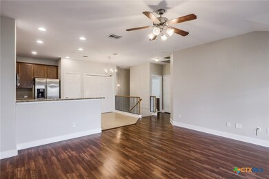 View from living room to kitchen