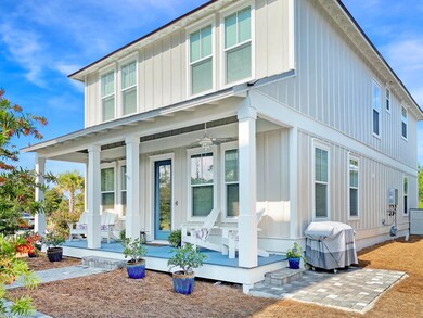 quiet front porch with patio