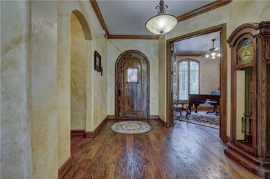 Entry way with beautiful hand scraped wood floors 