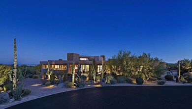 Front elevation after sunset