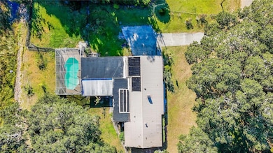 Drone view, canal behind pool