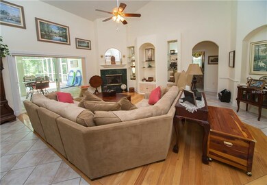 The fireplace is the focal point of the Living Roo