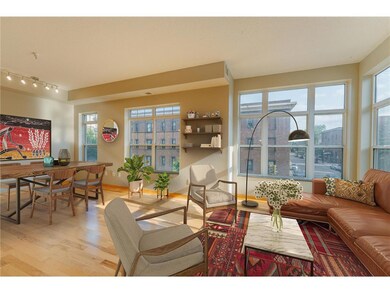 Living room virtually staged